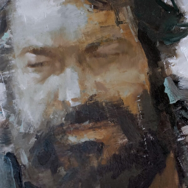 Carlo Pedersoli alias Bud Spencer, 31 x 41 cm (Ausschnitt), Öl/Baumwollkarton, 2024